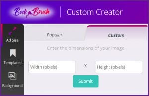 Add your sizes into the panel