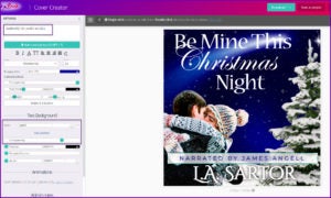 Inforgraphic showing how to add a transparent banner behind a name in Book Brush