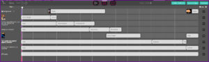 Screen shot of what the Trailer Creator timeline looks like for L.A. Sartor's TikTok style trailer