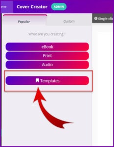 Book Brush infographic on where to look for templates to start making a paperback cover and spine