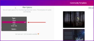 Image of How to filter for graphics in Book Brush