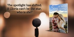 Image of a microphone and blurred background for Candee Fick's Sing A New Song ad with blurb phrase