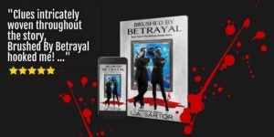 Shows a resized meme for Twitter with books, blood splatters all for a mystery
