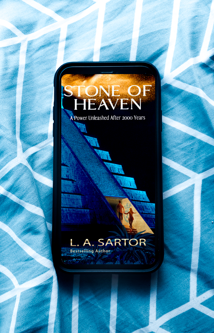 The cover of L.A. Sartor's book Stone of Heaven plays on the blue color of the meme