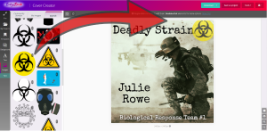 Using Book Brush to help create audiobook covers by Julie Rowe in Audiobook Narrator Book Brush blog
