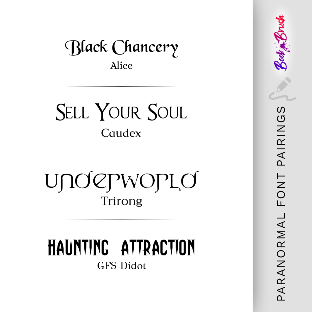 font pairings for paranormal books