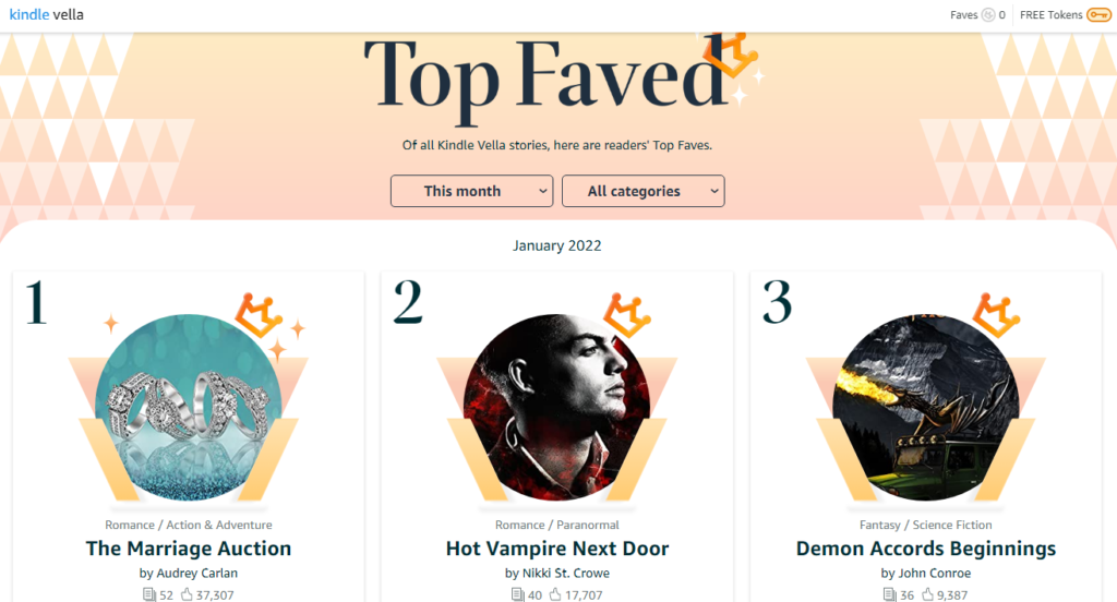 Top Fave Kindle Vella stories