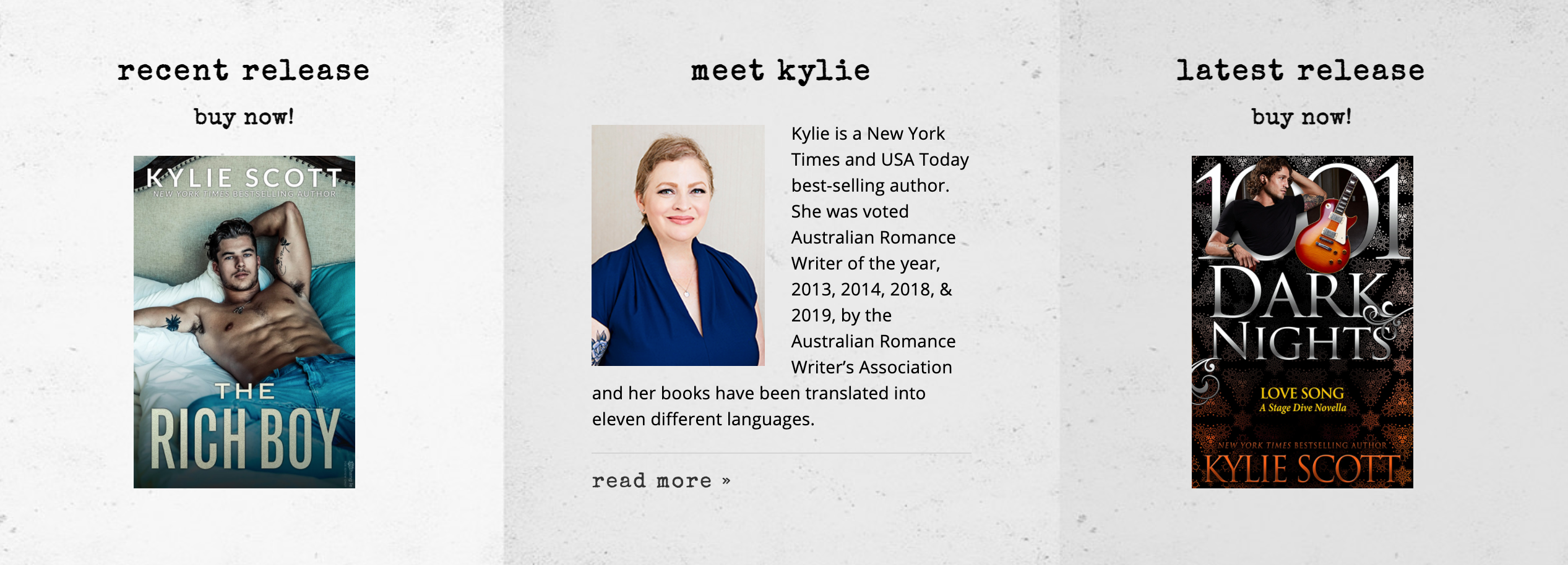 Website header for Kylie Scott