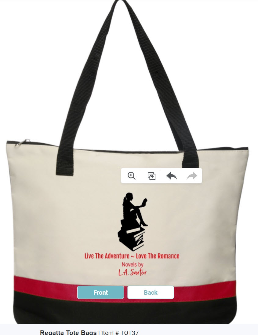 Tote bag sway with image made with Book Brush stamps