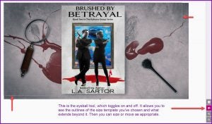 Infographic of how to use Book Brush's eyeball tool